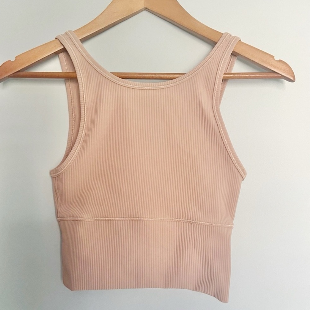 Lululemon Power Pivot Ribbed Tank Top Pink Clay Size 2